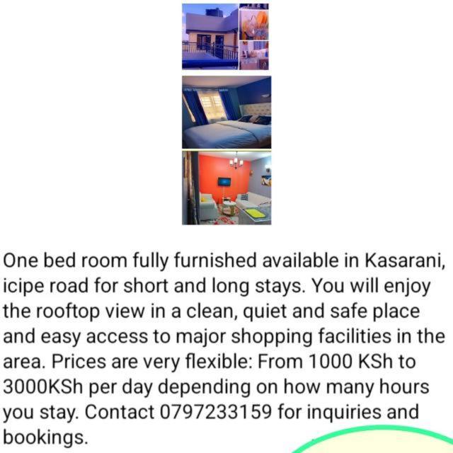Akb Fully Furnished One Bedroom For Short And Long In Kasarani - Icipe Road *