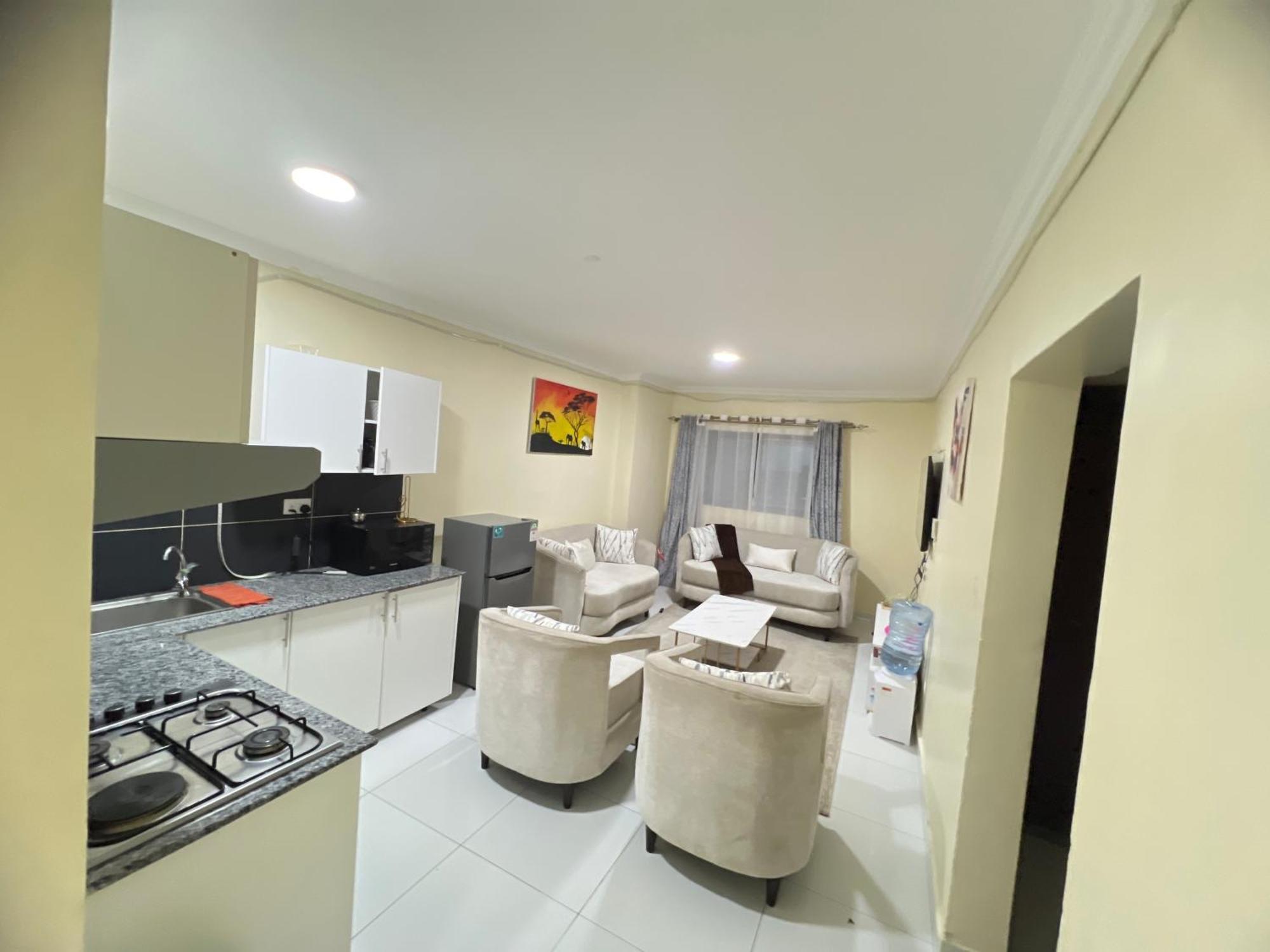 Apartment Fully Furnished 2 Bedroom With A Spacious Balcony Behind Gateway Mall 10 Minutes To Jkia,5min To Sgr With Ac,washing Machine And Lift *