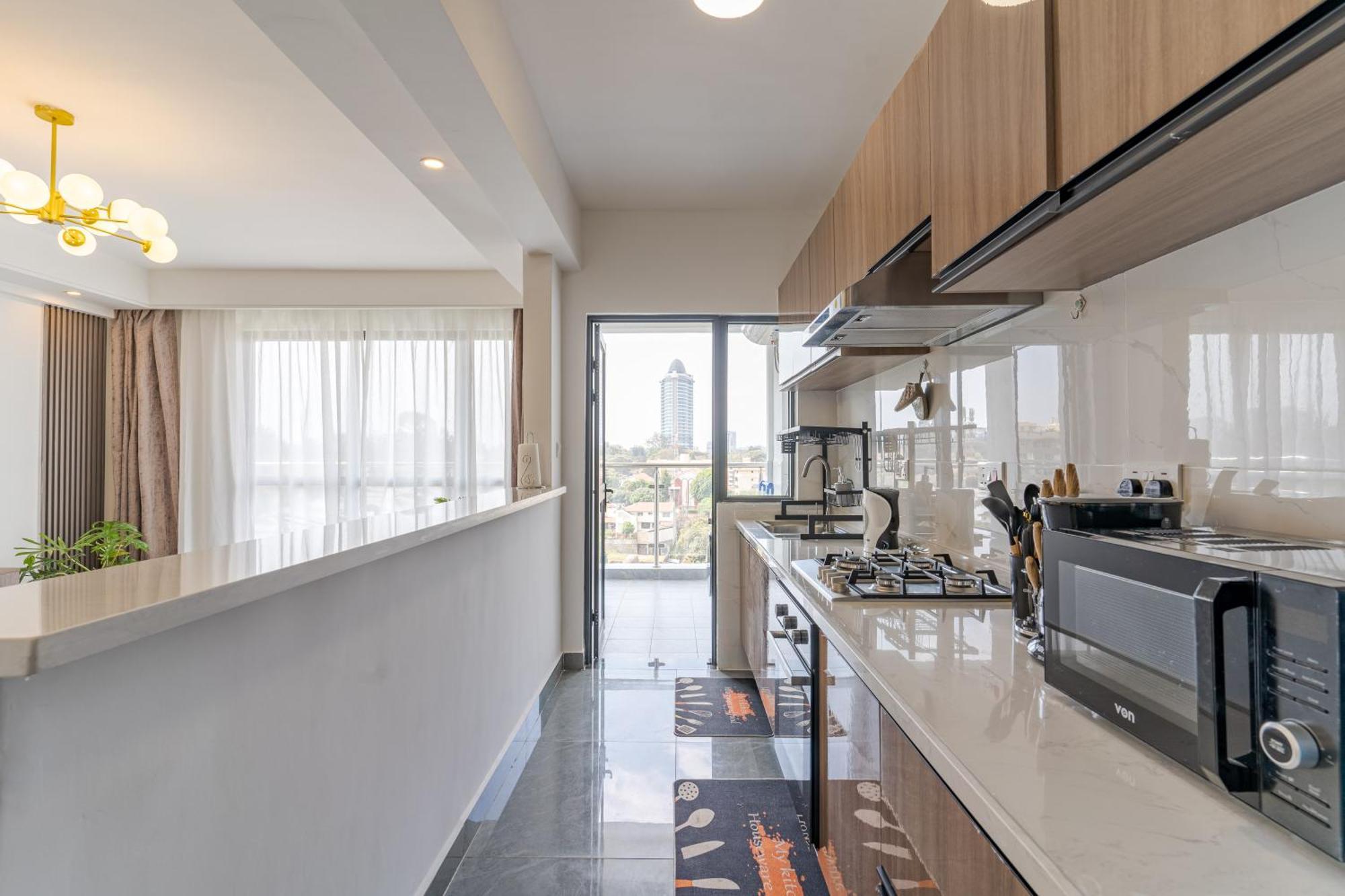 Apartment Airy With Gym, Stunning View At Riverside Nairobi