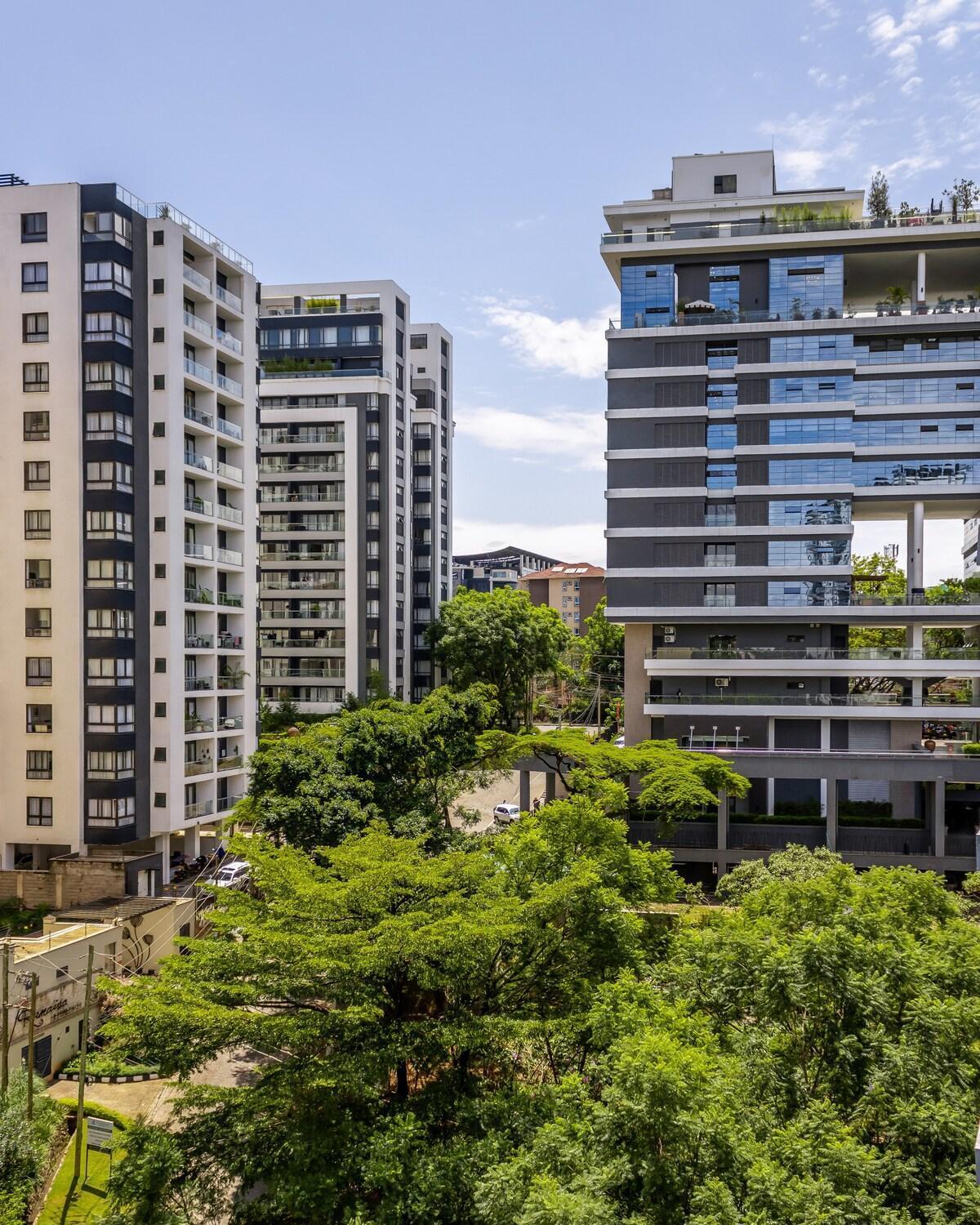 Modern 2 Bed In Riverside Westlands Behind Riverside Square Mall With Gym 5 Minutes To Cbd With Scenic Nature And River Views Situated On The 8th Floor Apartment