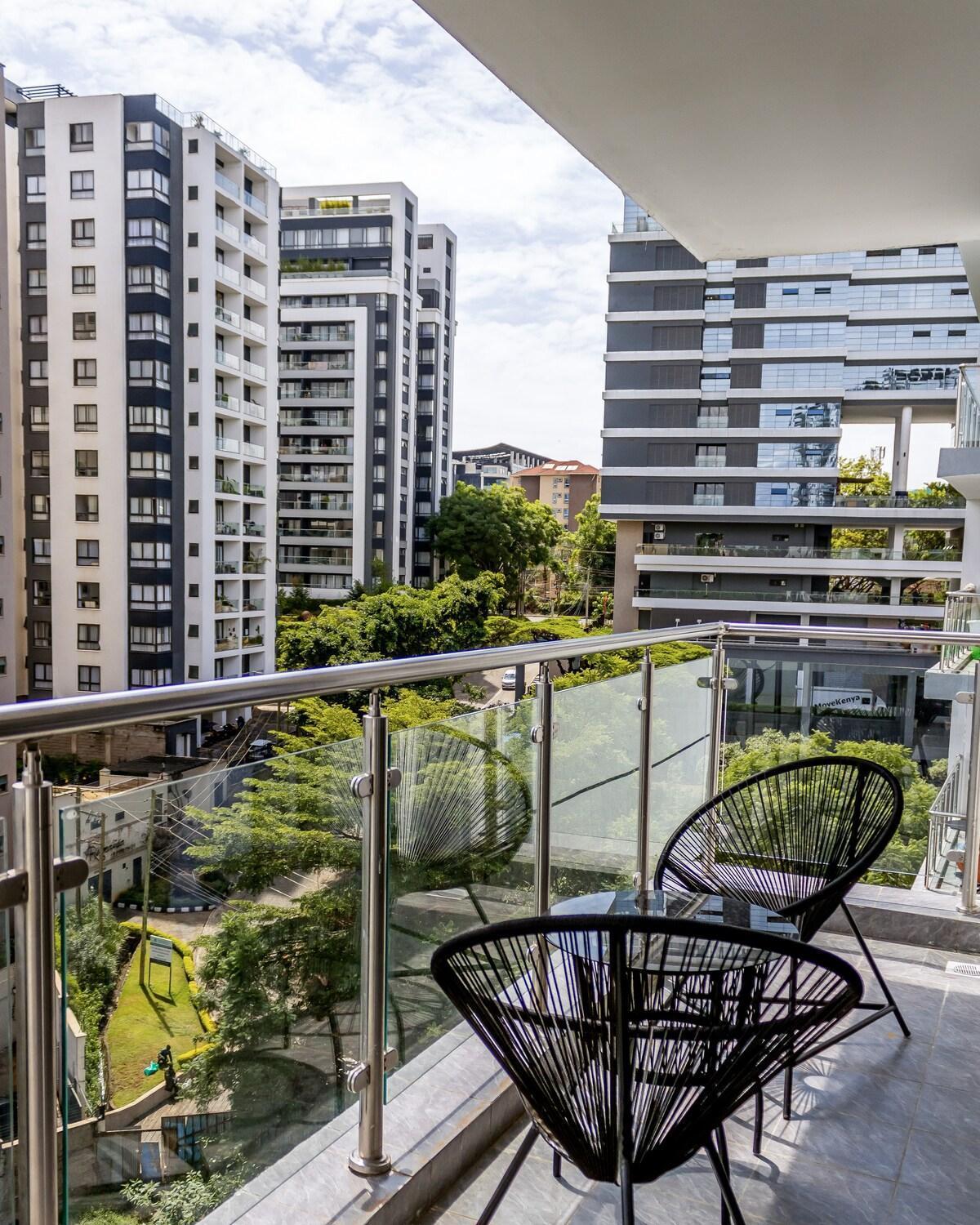 Modern 2 Bed In Riverside Westlands Behind Riverside Square Mall With Gym 5 Minutes To Cbd With Scenic Nature And River Views Situated On The 8th Floor *