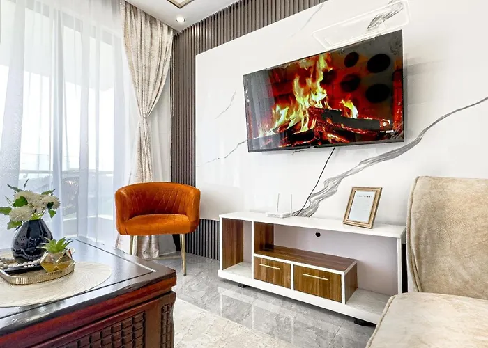 The Comfort Executive Loft Three Bedroom Apartment With Amazing Breathtaking City Views , Swimming Pool ,Gym And Rooftop Chilly Spot With Offers Breathtaking City Views ,Private Ample Parking Space With Designated Child Playground Area