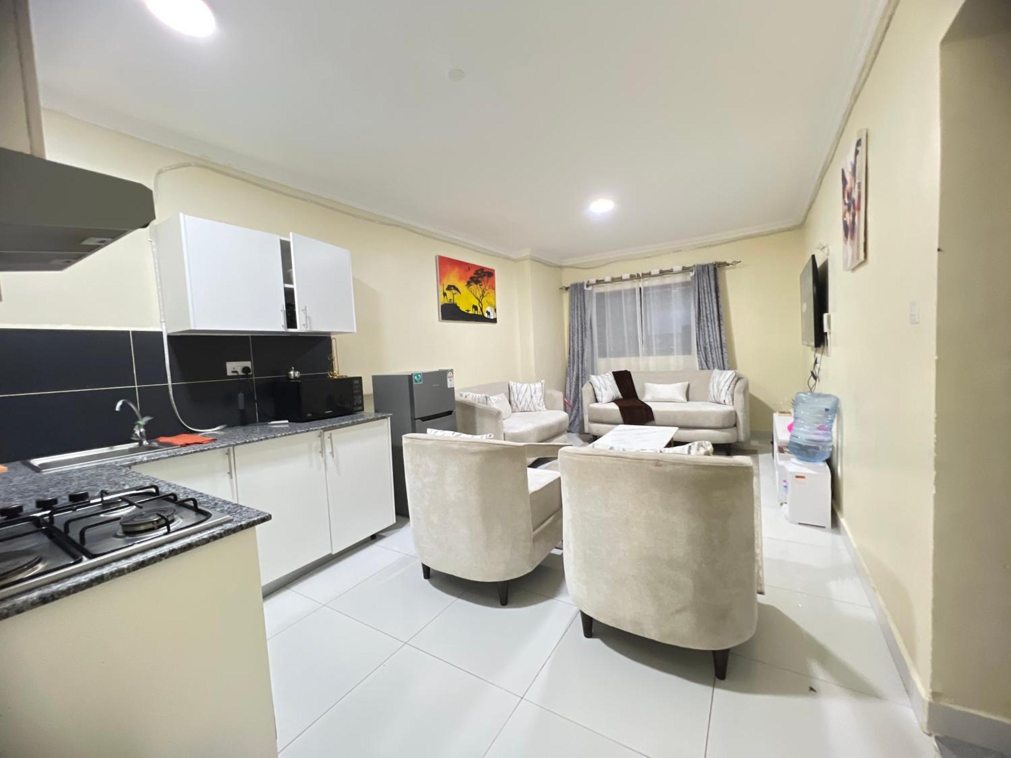 Apartment Fully Furnished 2 Bedroom With A Spacious Balcony Behind Gateway Mall 10 Minutes To Jkia,5min To Sgr With Ac,washing Machine And Lift