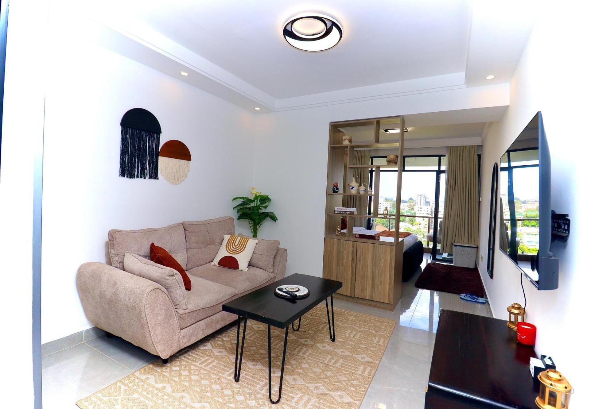 Stylish 1br In Kilimani With Views From The 15th Floor Apartment *